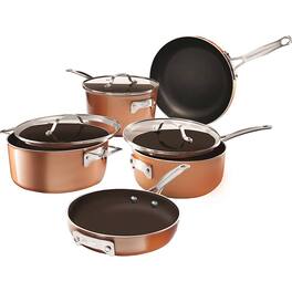 Gotham Steel - Stackmaster 8-Piece Cookware Set - Brown