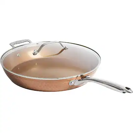 Angle. Gotham Steel - 14" Skillet - Copper.