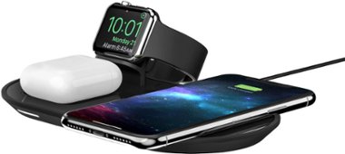 mophie - 3-in-1 7.5W Wireless Charging Pad for Apple Devices - Black - Alt_View_Zoom_1