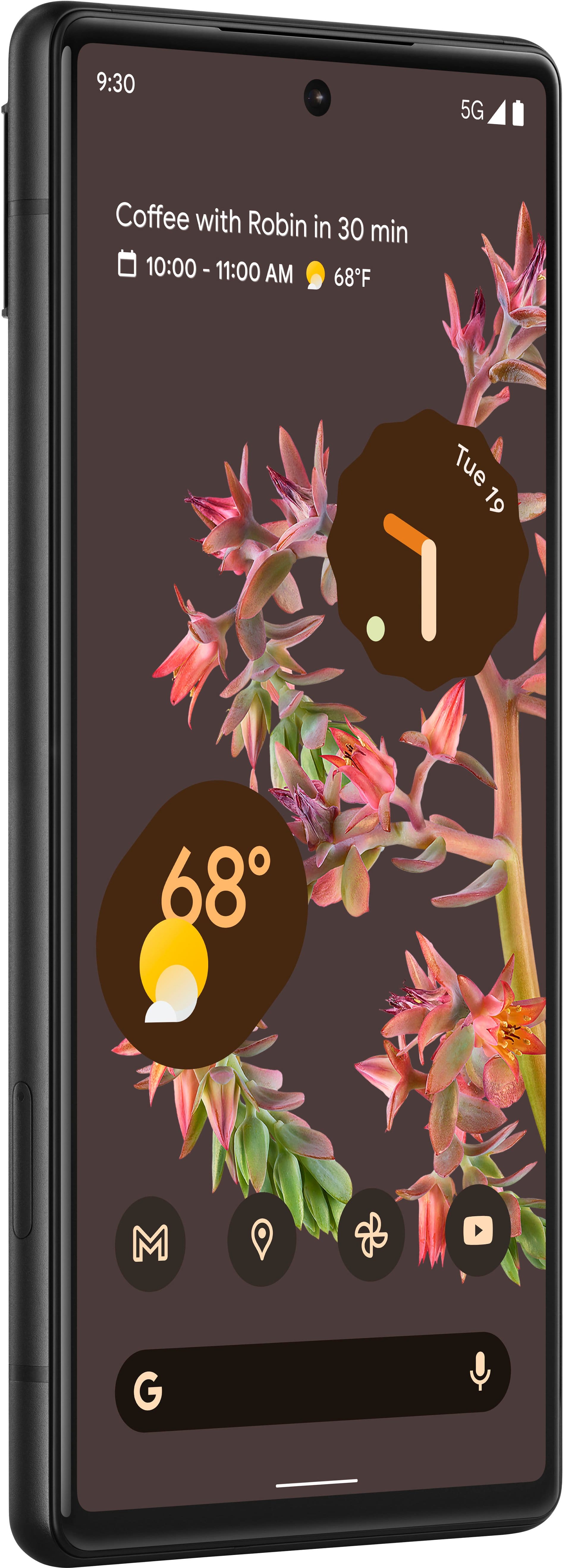 Alt View 12. Google - Geek Squad Certified Refurbished Pixel 6 128GB (Unlocked) - Stormy Black.