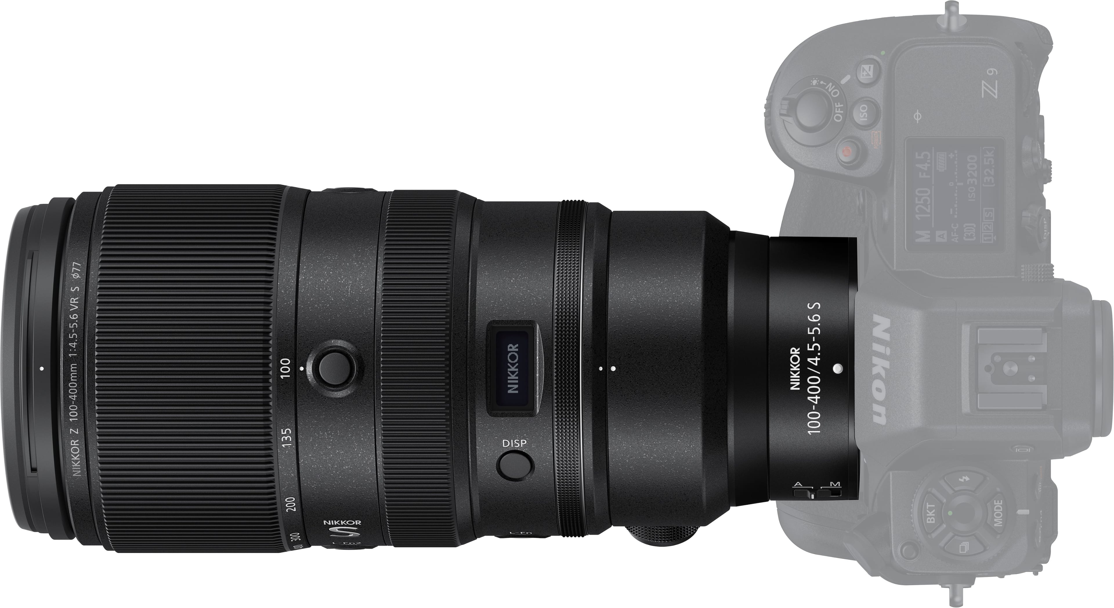 Angle. Nikon - NIKKOR Z 100-400mm f/4.5-5.6 VR S Super-Telephoto Lens for Z Series Mirrorless Cameras - Black.