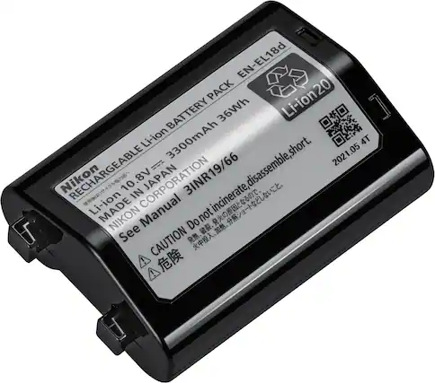 Alt View 1. Nikon - Rechargeable Lithium-ion Replacement Battery for EN-EL18d - Gray.