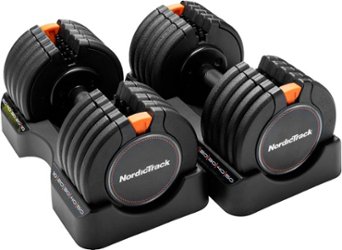 NordicTrack - 50 Lb. Select-a-Weight Dumbbell Set - Black - Front_Zoom