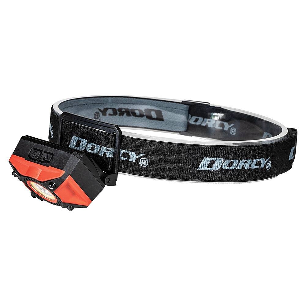 Left. Dorcy - 650-Lumens LED USB Rechargeable Motion-Activated Headlamp - Red.