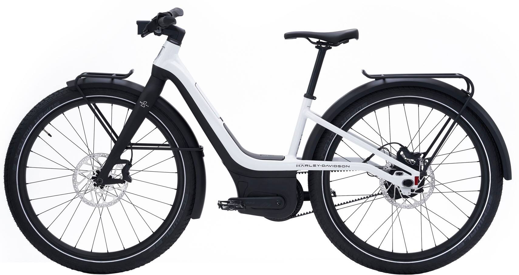 Angle View: Serial 1 - RUSH/CTY Step-Thru eBike, Large, Gloss White w/ up to 90mi Max Operating Range & 20mph Max Speed - White