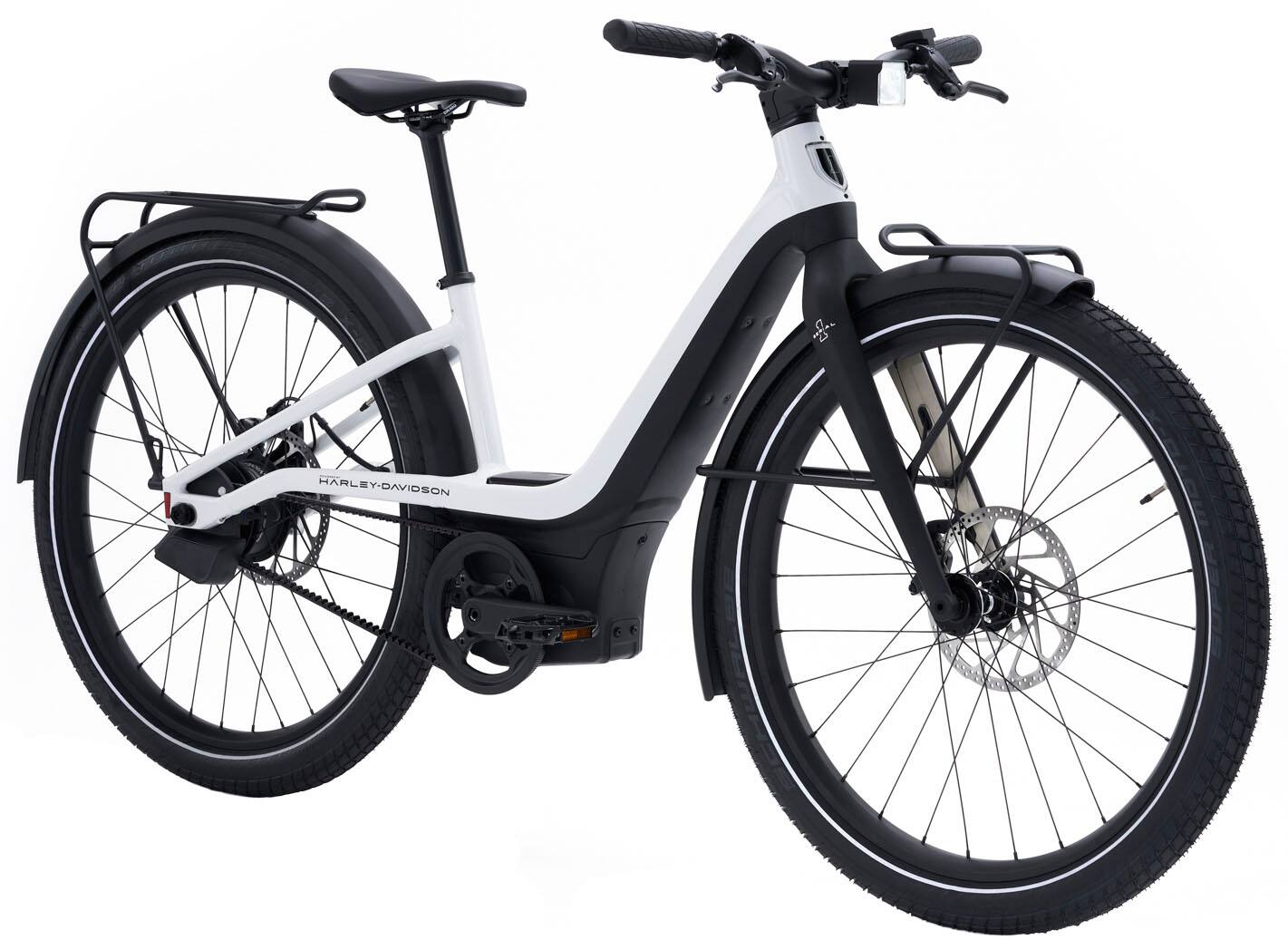 Left View: Serial 1 - RUSH/CTY Step-Thru eBike, Large, Gloss White w/ up to 90mi Max Operating Range & 20mph Max Speed - White
