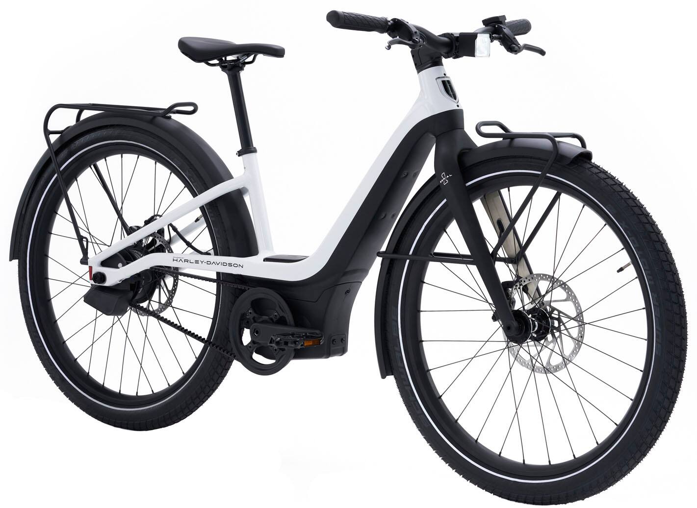 Left View: Serial 1 - RUSH/CTY Step-Thru eBike, Small, Gloss White w/ up to 90mi Max Operating Range & 20mph Max Speed - White