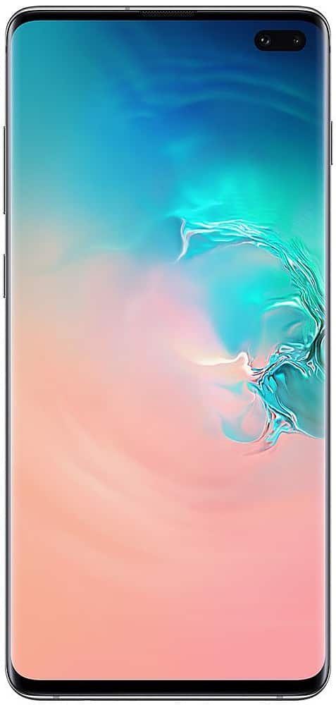 Front. Samsung - Pre-Owned Galaxy S10+ 4G LTE 128GB (Unlocked) - Prism White.