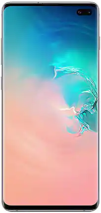 Front. Samsung - Pre-Owned Galaxy S10+ 4G LTE 128GB (Unlocked) - Prism White.