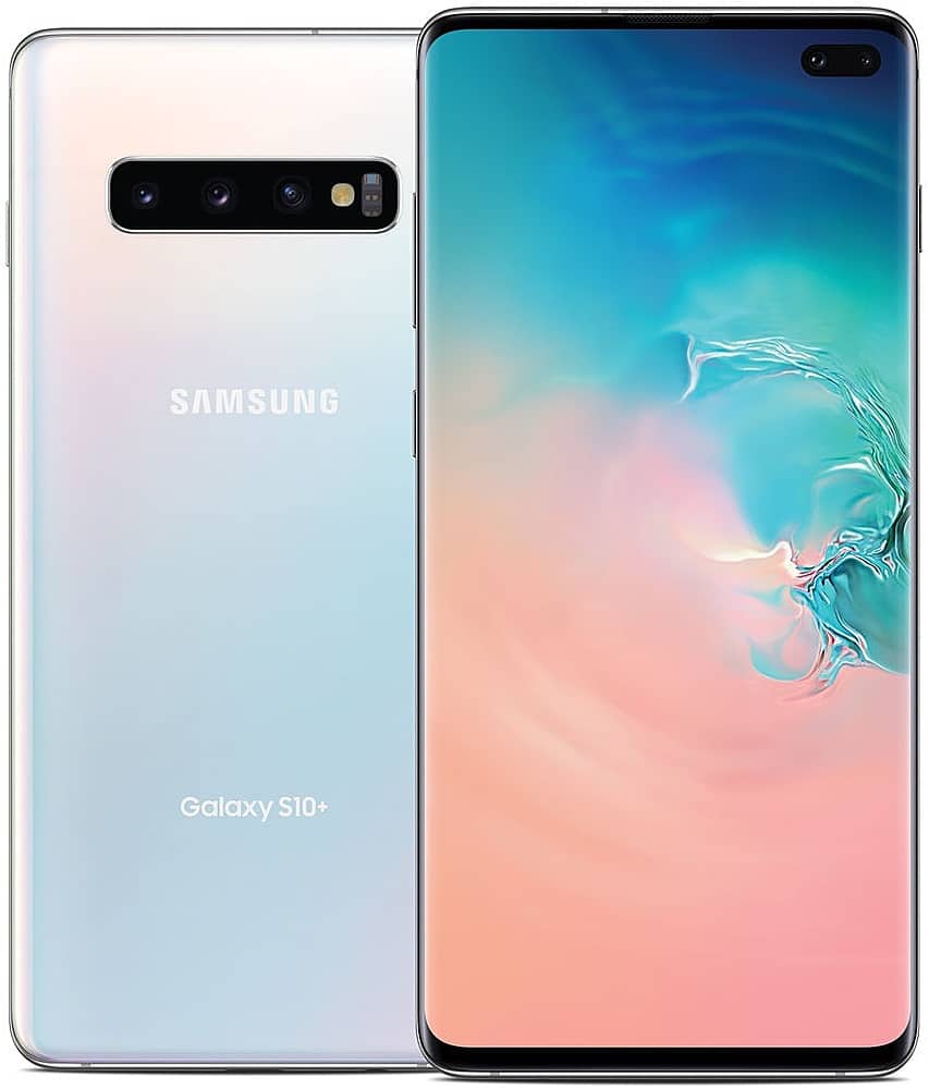 Alt View 11. Samsung - Pre-Owned Galaxy S10+ 4G LTE 128GB (Unlocked) - Prism White.