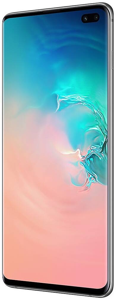 Left. Samsung - Pre-Owned Galaxy S10+ 4G LTE 128GB (Unlocked) - Prism White.