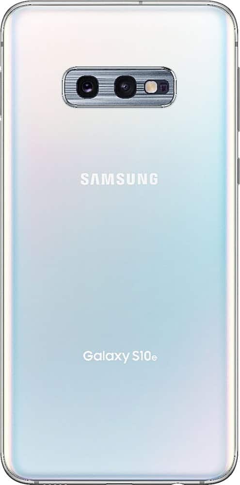 Left. Samsung - Pre-Owned Galaxy S10E 128GB (Unlocked) - Prism White.