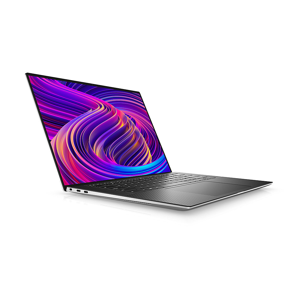 Angle View: Dell - XPS 15.6" UHD Touch-Screen Laptop - Intel Core i7 - 32GB Memory - NVIDIA GeForce RTX 3050 Ti -1TB Solid State Drive - Platinum Silver