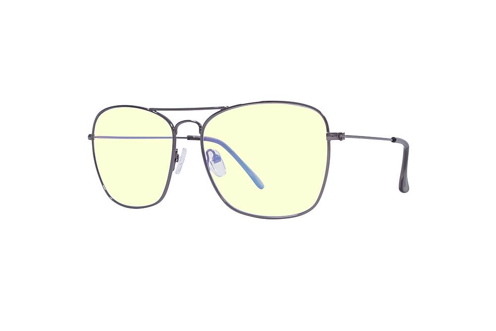 Angle. Kreedom - NO CURFEW; 45% Blue Light Filtration, Anti-Fog Coating, Anti-Reflective Mirror, Comfort-LITE Frame, Lifetime Warranty - Gloss Gunmetal + Smoke Temple Tips.