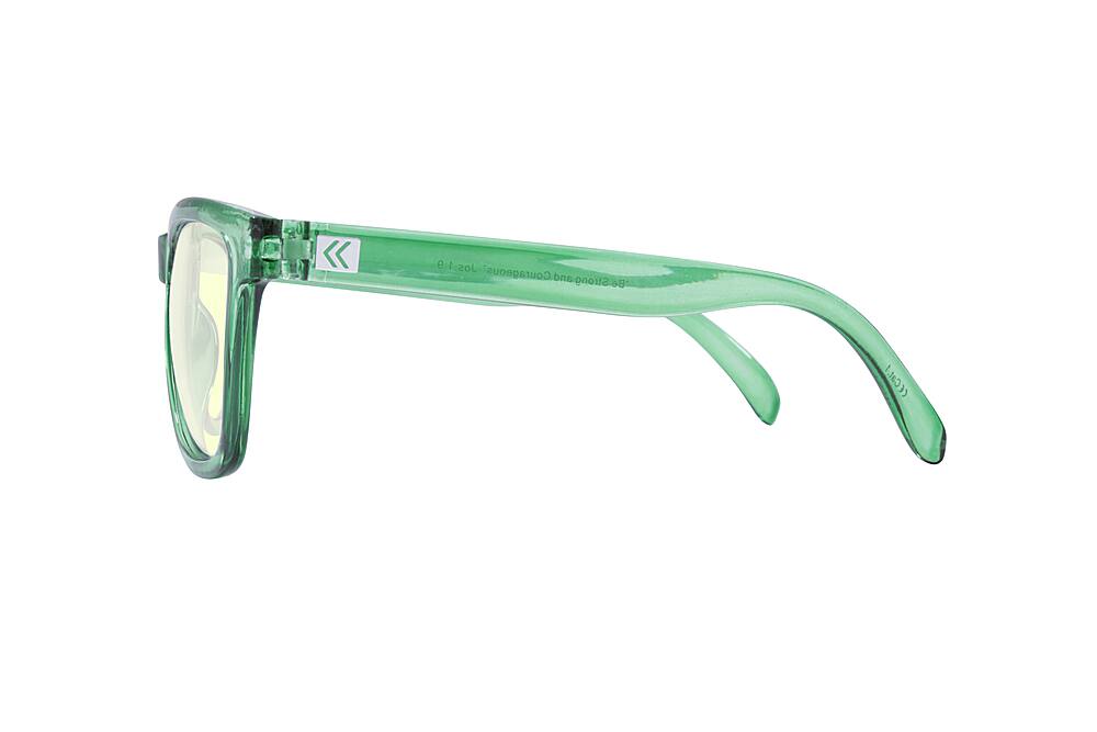 Left View: Kreedom - PAISLEY; 45% Blue Light Filtration, Anti-Fog Coating, Anti-Reflective Mirror, Comfort-LITE Frame, Lifetime Warranty - Gloss Crystal Green