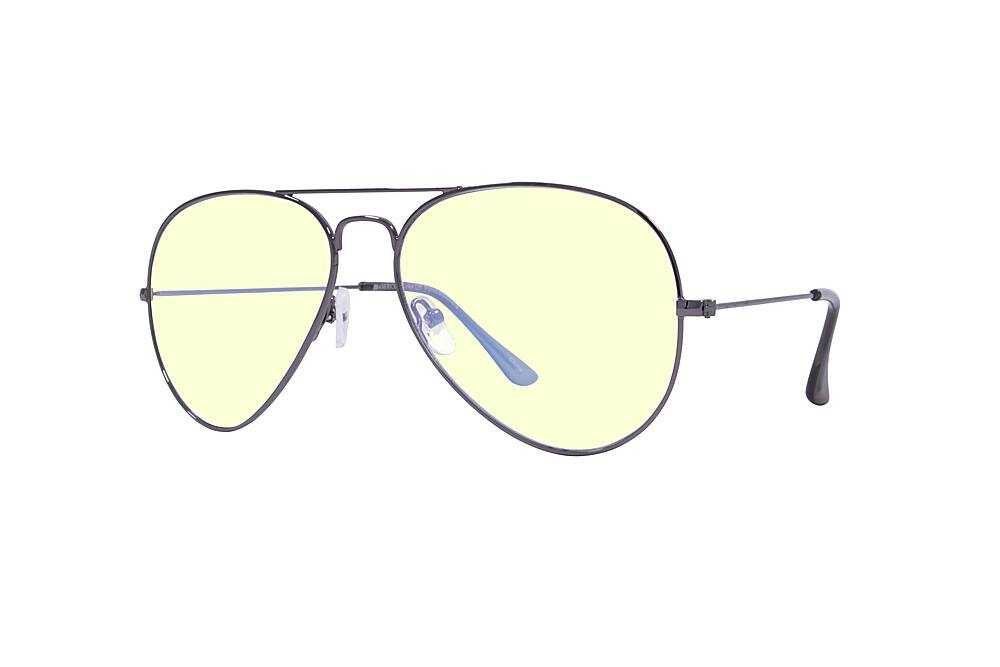 Angle. Kreedom - TAKE OFF; 45% Blue Light Filtration, Anti-Fog Coating, Anti-Reflective Mirror, Comfort-LITE Frame, Lifetime Warranty - Gloss Gunmetal + Smoke Temple Tips.