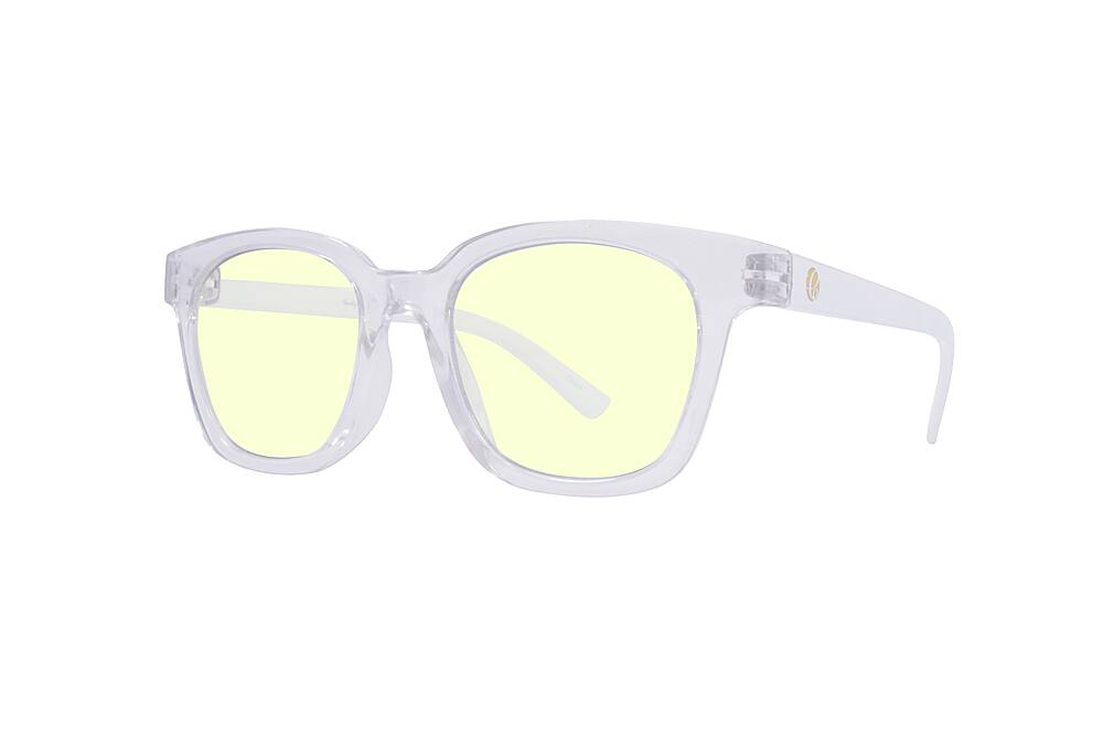 Angle View: Crusheyes - PANACHE; 45% Blue Light Filtration, Anti-Fog Coating, Anti-Reflective Mirror, Comfort-LITE Frame, Lifetime Warranty - Gloss Crystal Clear Front + White Temple