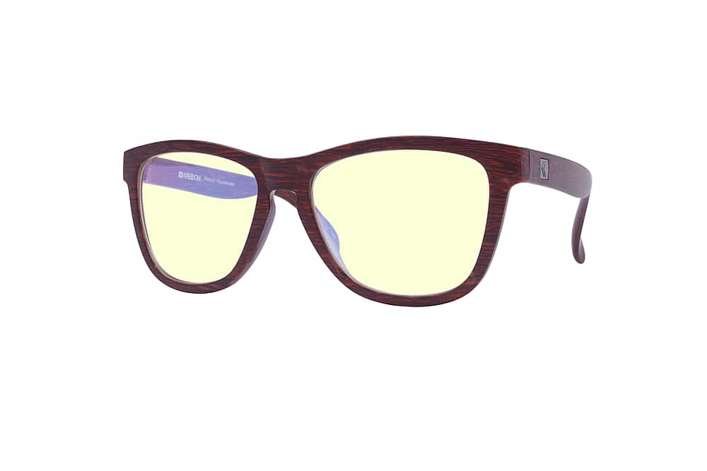 Angle View: Kreedom - PAISLEY; 45% Blue Light Filtration, Anti-Fog Coating, Anti-Reflective Mirror, Comfort-LITE Frame, Lifetime Warranty - Matte Wood Print