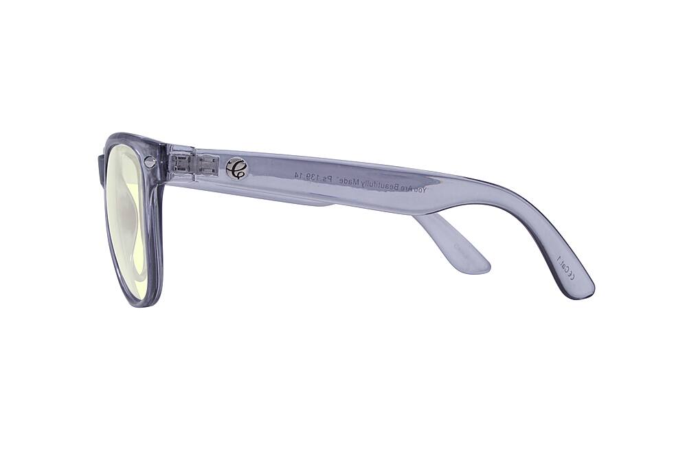 Left View: Crusheyes - REVERB; 45% Blue Light Filtration, Anti-Fog Coating, Anti-Reflective Mirror, Comfort-LITE Frame, Lifetime Warranty - Gloss Crystal Smoke