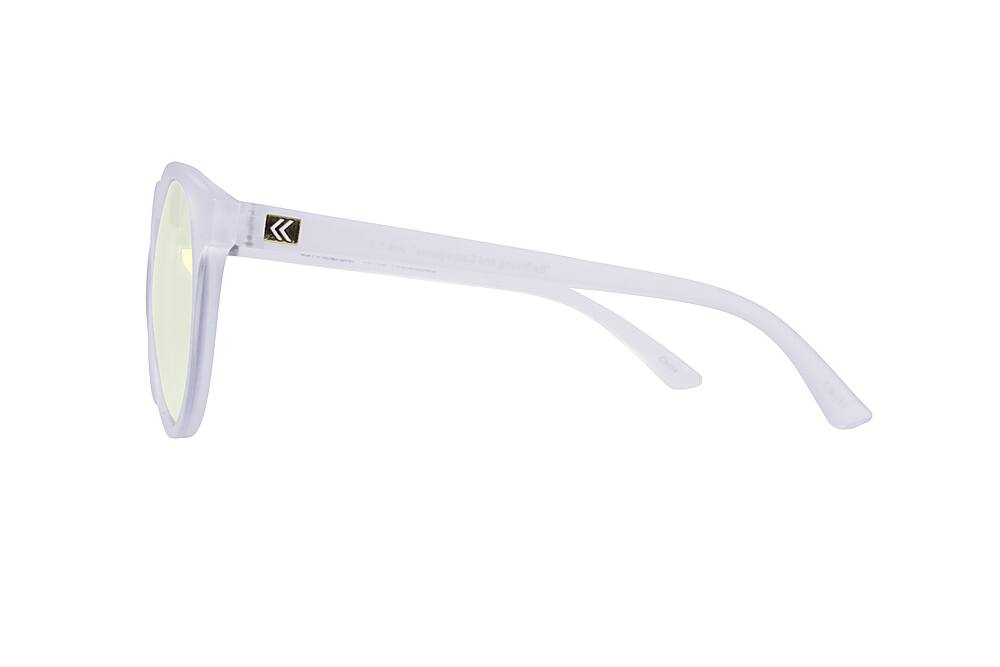 Left View: Kreedom - LOTUS; 45% Blue Light Filtration, Anti-Fog Coating, Anti-Reflective Mirror, Comfort-LITE Frame, Lifetime Warranty - Matte Crystal Clear