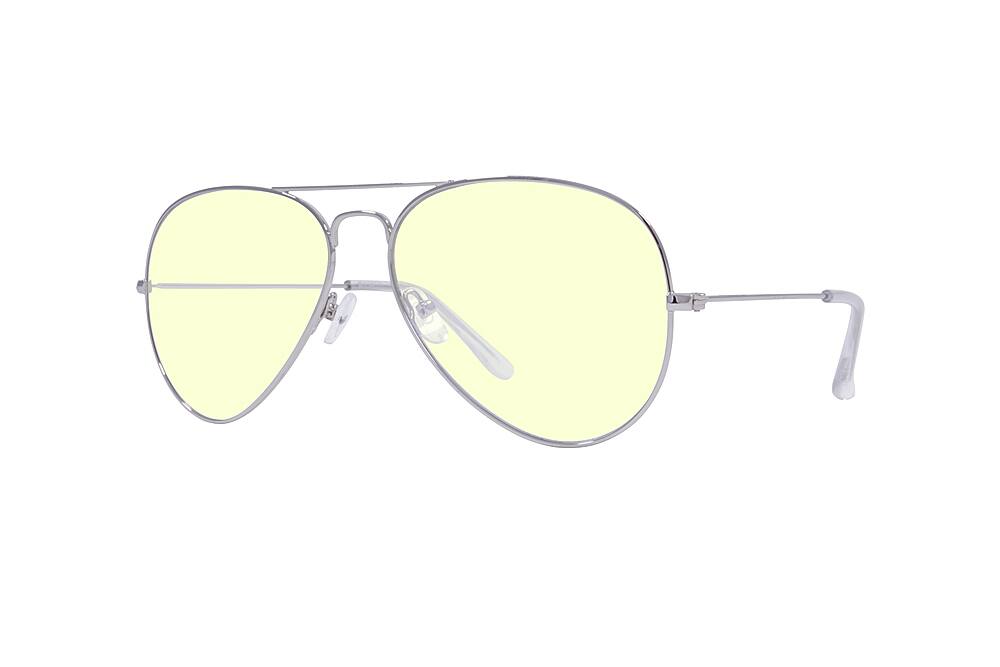 Angle. Kreedom - TAKE OFF; 45% Blue Light Filtration, Anti-Fog Coating, Anti-Reflective Mirror, Comfort-LITE Frame, Lifetime Warranty - Gloss Silver + Clear Temple Tips.