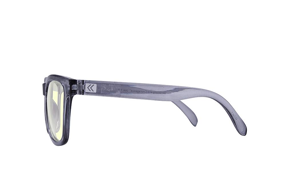 Left View: Kreedom - PAISLEY; 45% Blue Light Filtration, Anti-Fog Coating, Anti-Reflective Mirror, Comfort-LITE Frame, Lifetime Warranty - Gloss Crystal Smoke