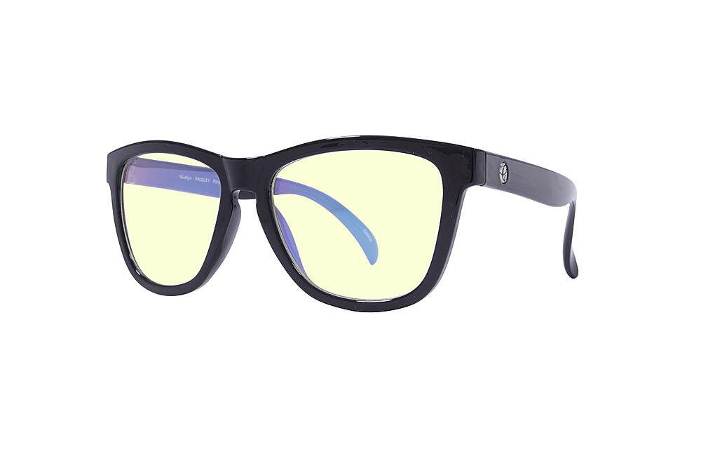 Angle. Crusheyes - PAISLEY; 45% Blue Light Filtration, Anti-Fog Coating, Anti-Reflective Mirror, Comfort-LITE Frame, Lifetime Warranty - Gloss Black.