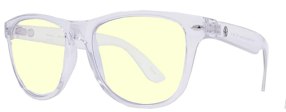 Angle View: Crusheyes - REVERB; 45% Blue Light Filtration, Anti-Fog Coating, Anti-Reflective Mirror, Comfort-LITE Frame, Lifetime Warranty - Gloss Crystal Clear