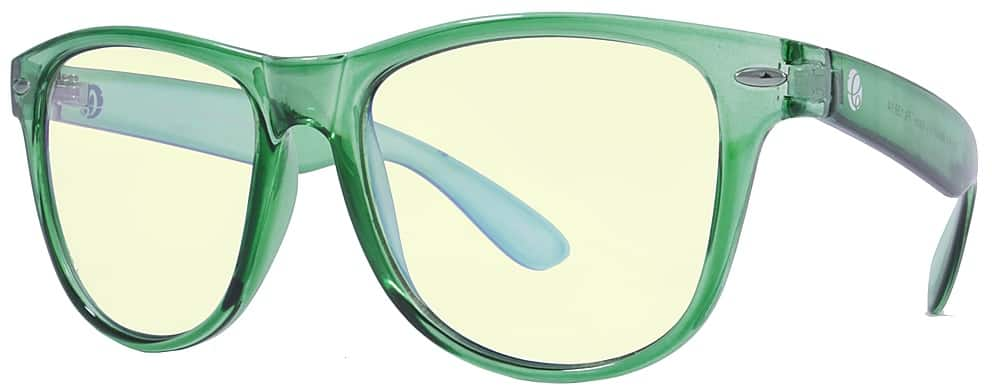 Angle View: Crusheyes - REVERB; 45% Blue Light Filtration, Anti-Fog Coating, Anti-Reflective Mirror, Comfort-LITE Frame, Lifetime Warranty - Gloss Crystal Green