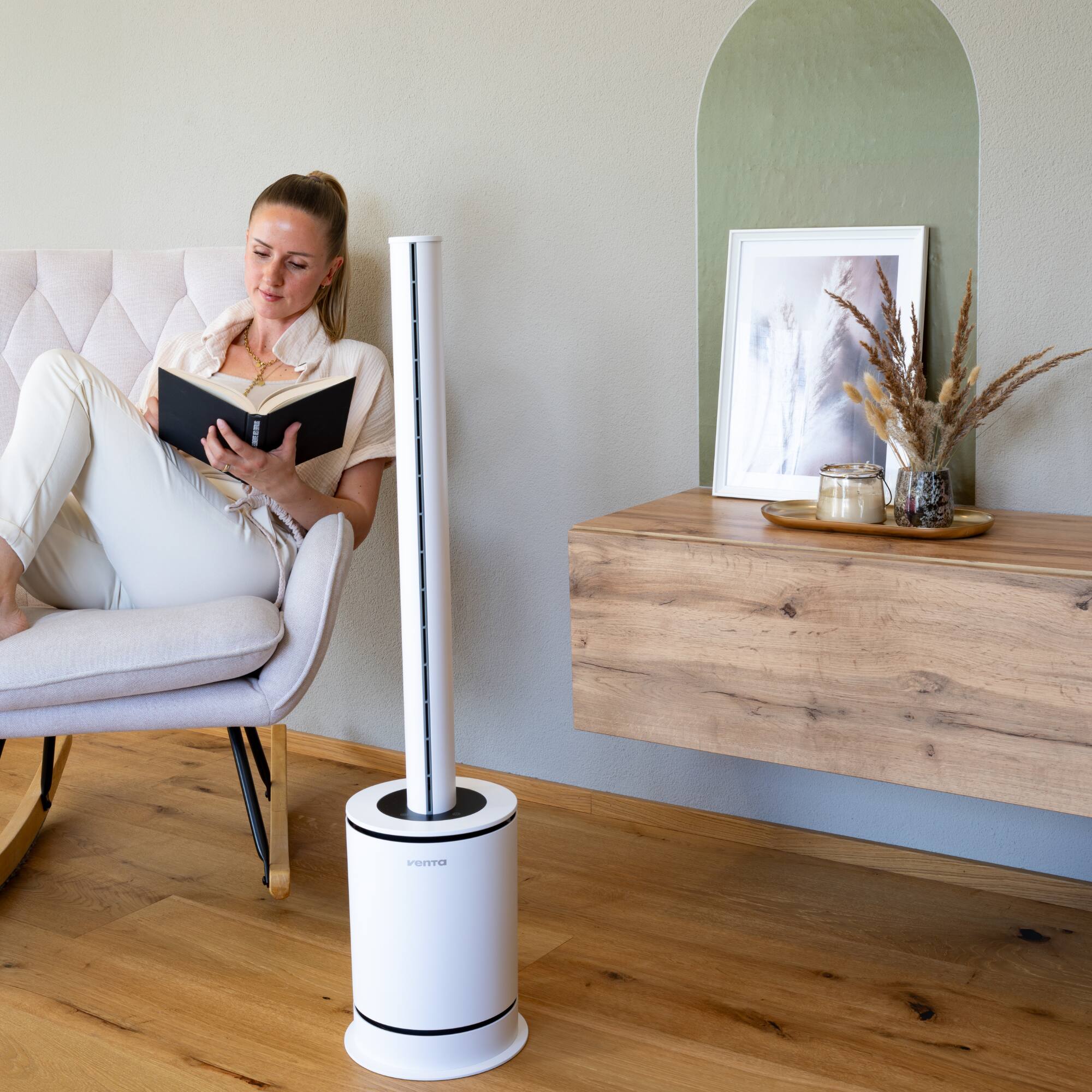 Alt View 4. Venta - AP100 Hybrid 3-in-1 Air Purifier with Cooling & Heating Functions.