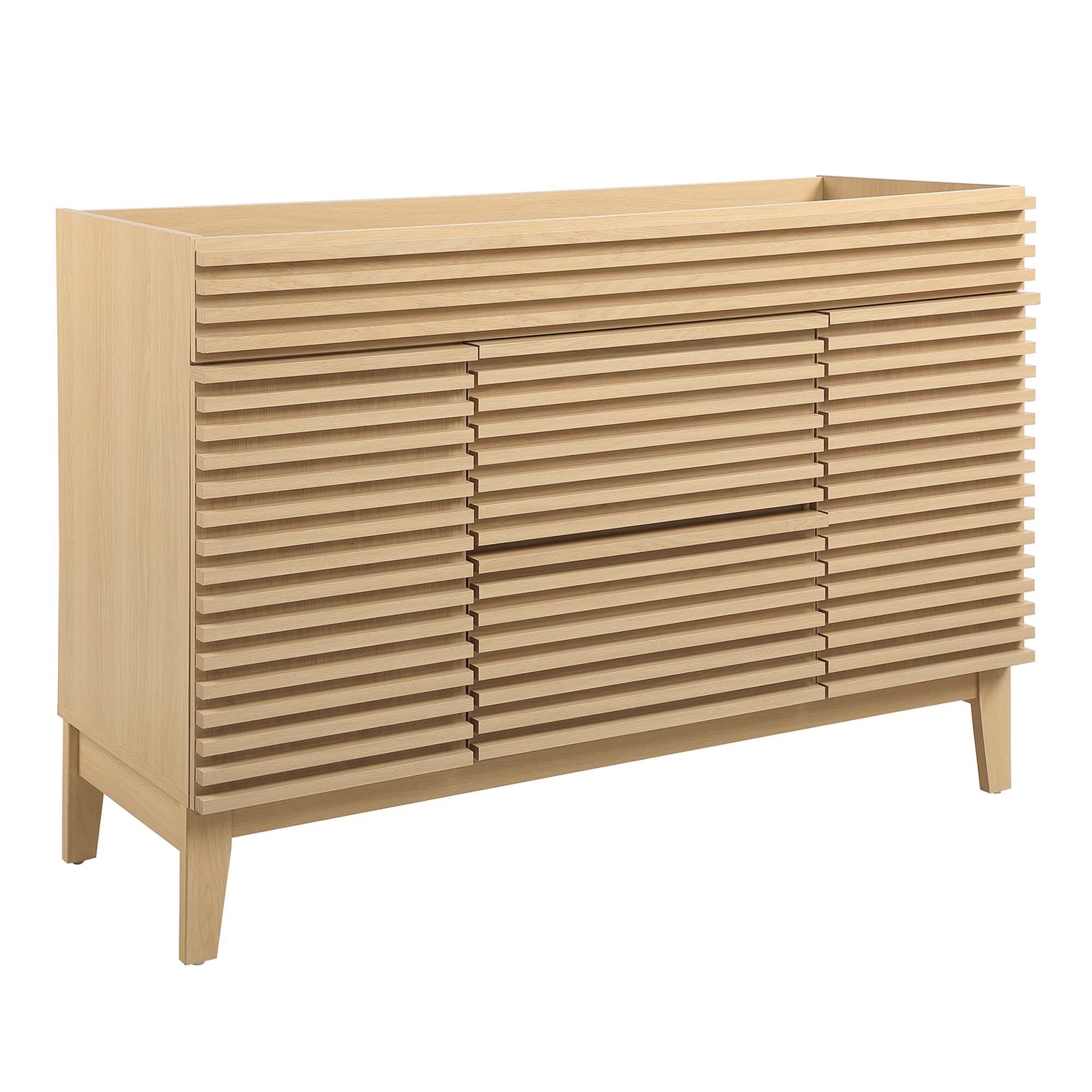 Angle. Modway - Render 48" Bathroom Cabinet Basin Not Included by Modway - Oak.