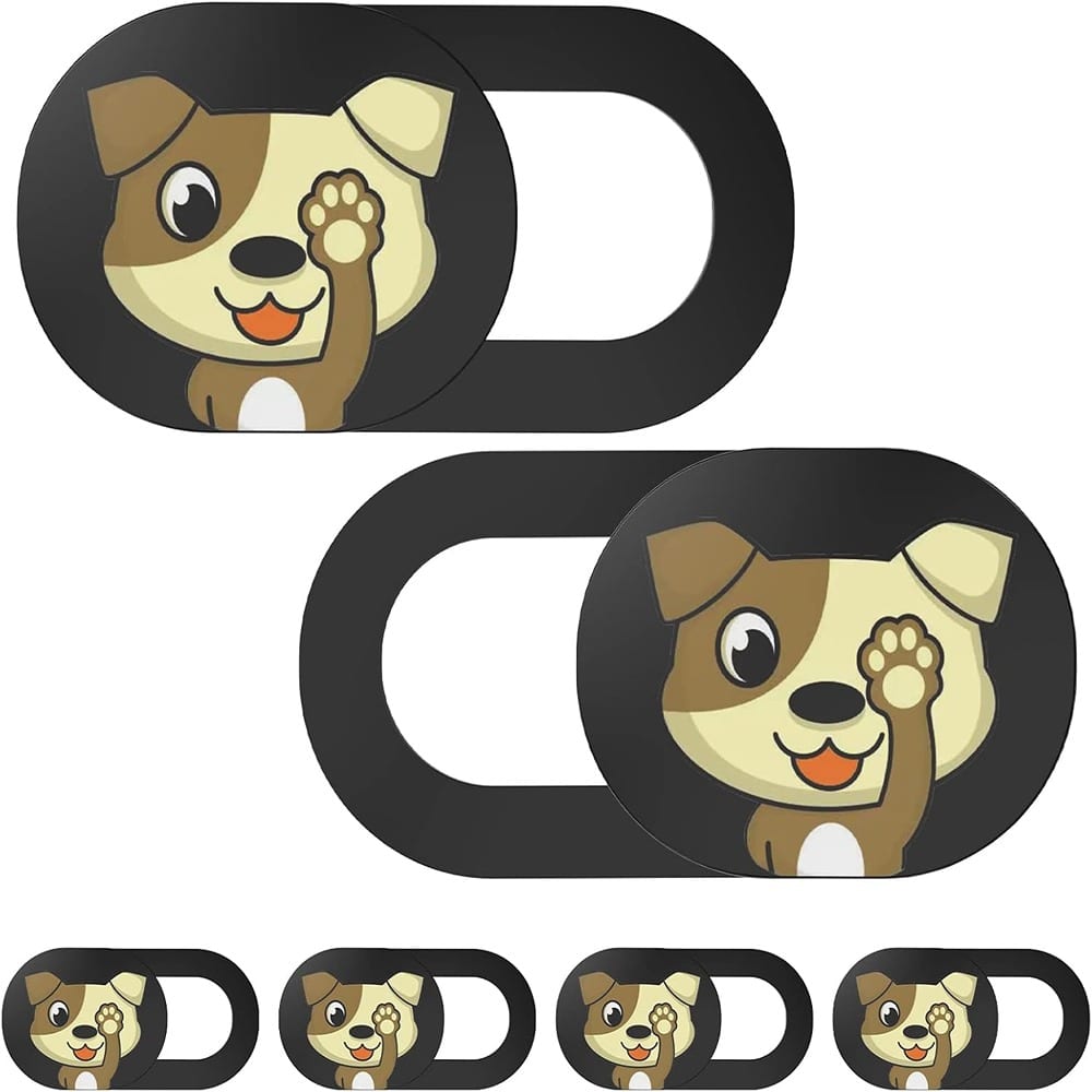 RTMB - 6-Pack Laptop & Device Webcam Cover Slides, Dog Pattern, Privacy Protectors