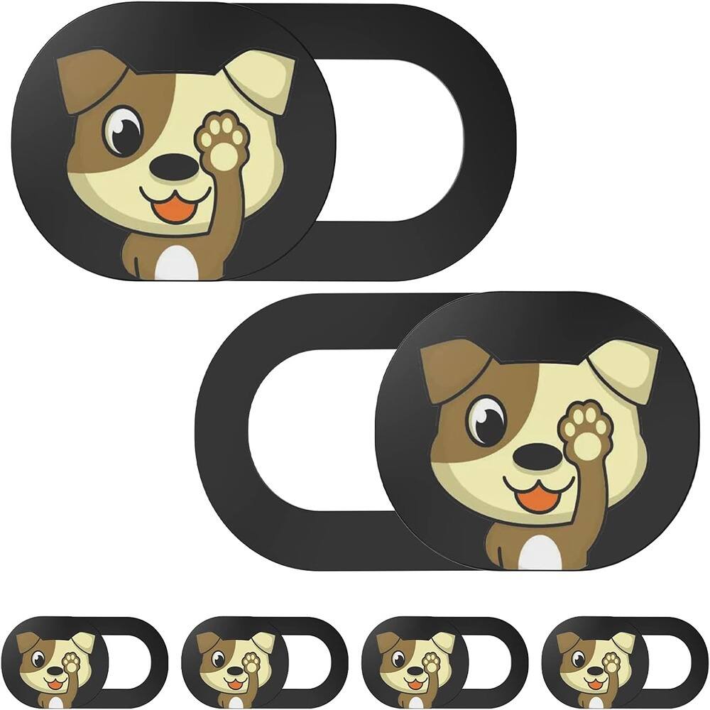 Front. RTMB - 6-Pack Laptop & Device Webcam Cover Slides, Dog Pattern, Privacy Protectors.
