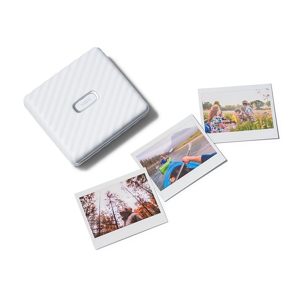 Left View: Instax Link Wide Smartphone Printer, Ash White