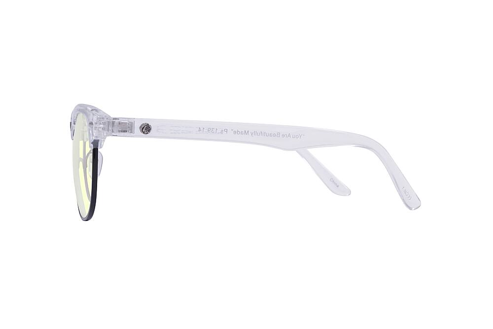 Left View: Crusheyes - WAYFARTHER; 45% Blue Light Filtration, Anti-Fog Coating, Anti-Reflective Mirror, Comfort-LITE Frame, Lifetime Warranty - Gloss Crystal Clear