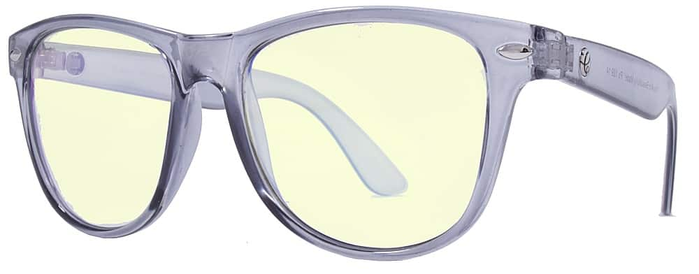 Angle View: Crusheyes - REVERB; 45% Blue Light Filtration, Anti-Fog Coating, Anti-Reflective Mirror, Comfort-LITE Frame, Lifetime Warranty - Gloss Milky Grey