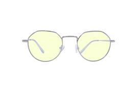 Crusheyes - MONA LISA; 45% Blue Light Filtration, Anti-Fog Coating, Anti-Reflective Mirror, Comfort-LITE Frame, Lifetime Warranty - Gloss Silver/Clear Temple Tips