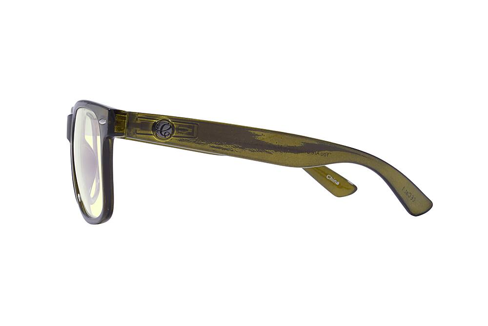 Left. Crusheyes - NOSTALGIC; 45% Blue Light Filtration, Anti-Fog Coating, Anti-Reflective Mirror, Comfort-LITE Frame, Lifetime Warranty - Gloss Crystal Khaki.
