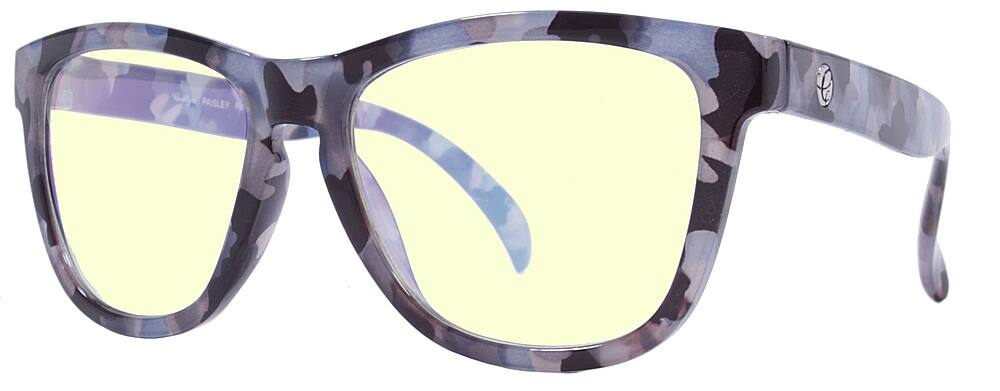 Angle View: Crusheyes - PAISLEY; 45% Blue Light Filtration, Anti-Fog Coating, Anti-Reflective Mirror, Comfort-LITE Frame, Lifetime Warranty - Gloss Milky Black Grey Demi