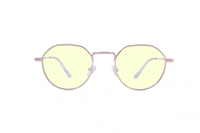 Front. Crusheyes - MONA LISA; 45% Blue Light Filtration, Anti-Fog Coating, Anti-Reflective Mirror, Comfort-LITE Frame, Lifetime Warranty - Gloss Rose Gold + Clear Temple Tips.