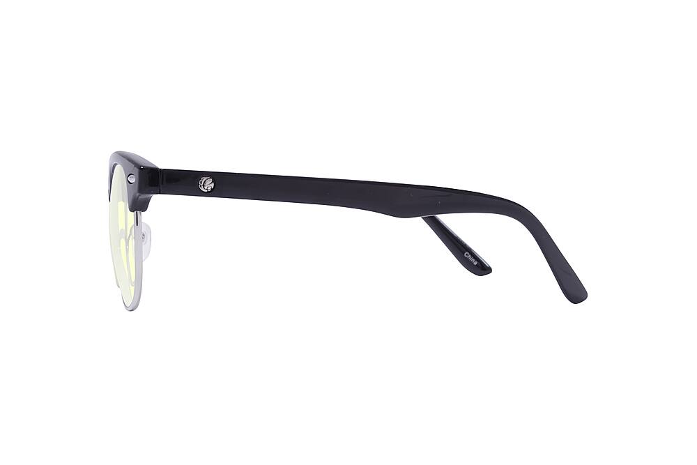 Left View: Crusheyes - WAYFARTHER; 45% Blue Light Filtration, Anti-Fog Coating, Anti-Reflective Mirror, Comfort-LITE Frame, Lifetime Warranty - Gloss Black