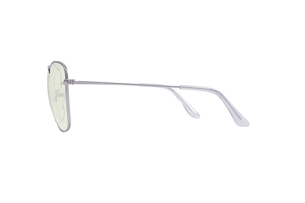 Left View: Crusheyes - NO CURFEW; 45% Blue Light Filtration, Anti-Fog Coating, Anti-Reflective Mirror, Comfort-LITE Frame, Lifetime Warranty - Gloss Silver + Clear Temple Tips