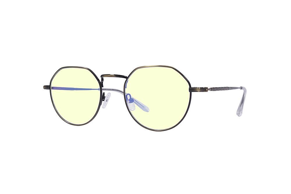 Angle View: Crusheyes - MONA LISA; 45% Blue Light Filtration, Anti-Fog Coating, Anti-Reflective Mirror, Comfort-LITE Frame, Lifetime Warranty - Matte Antique Gold + Clear Temple Tips