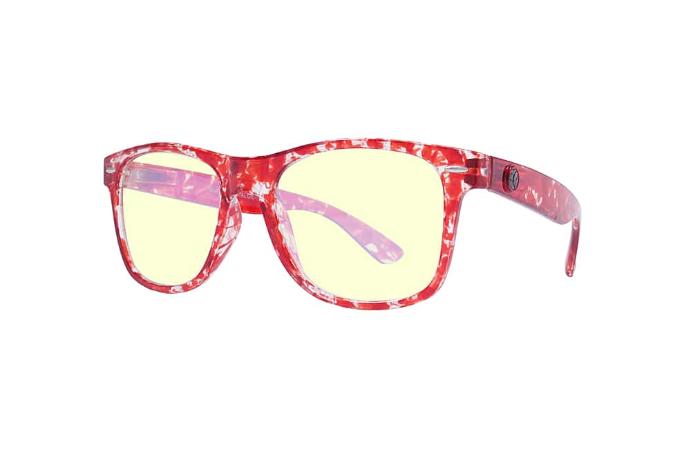 Angle View: Crusheyes - NOSTALGIC; 45% Blue Light Filtration, Anti-Fog Coating, Anti-Reflective Mirror, Comfort-LITE Frame, Lifetime Warranty - Gloss Red Demi