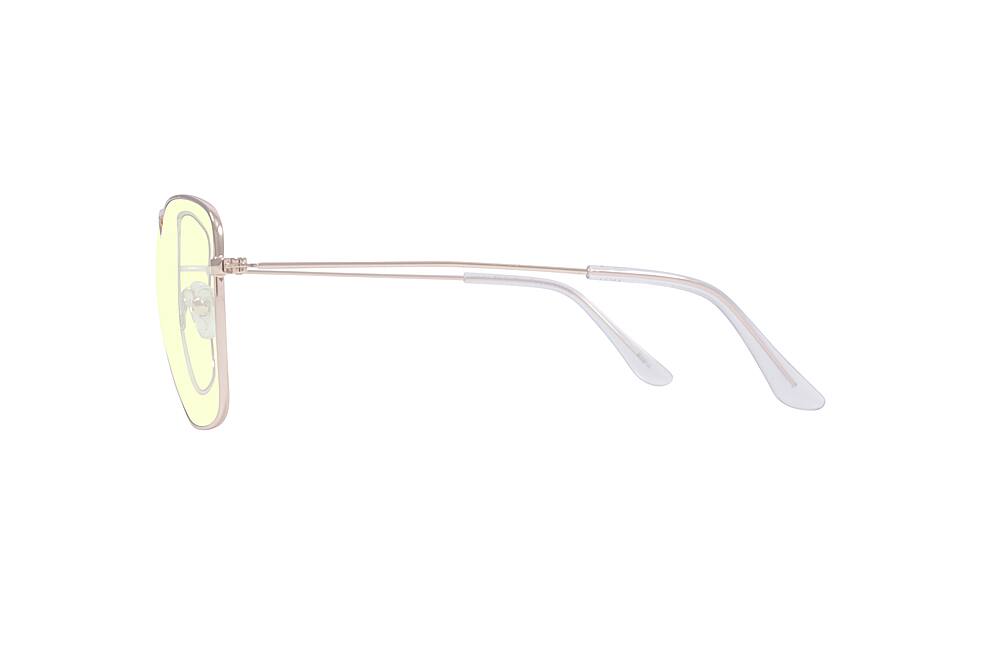 Left View: Crusheyes - NO CURFEW; 45% Blue Light Filtration, Anti-Fog Coating, Anti-Reflective Mirror, Comfort-LITE Frame, Lifetime Warranty - Gloss Gold + Clear Temple Tips