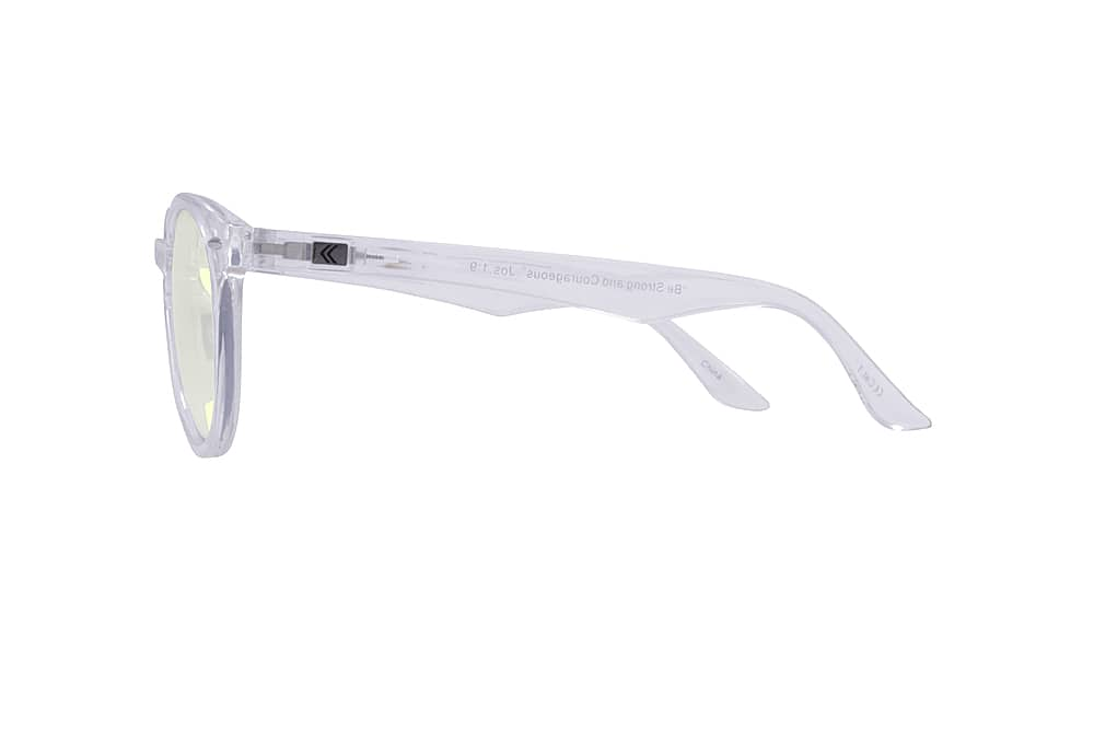 Left View: Kreedom - MCKEVIN; 45% Blue Light Filtration, Anti-Fog Coating, Anti-Reflective Mirror, Comfort-LITE Frame, Lifetime Warranty - Gloss Crystal Clear