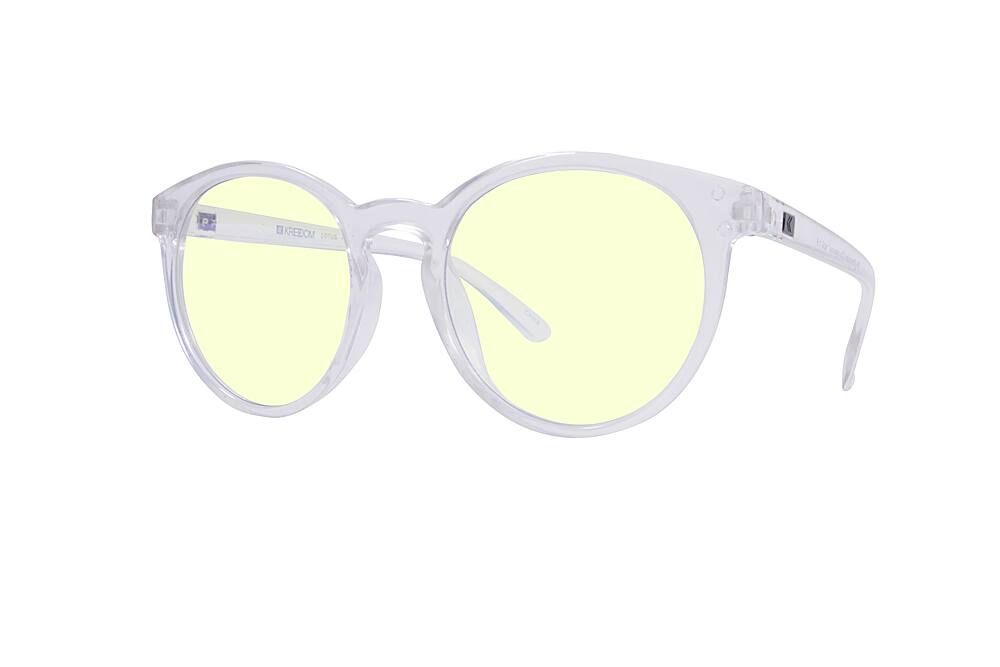 Angle. Kreedom - LOTUS; 45% Blue Light Filtration, Anti-Fog Coating, Anti-Reflective Mirror, Comfort-LITE Frame, Lifetime Warranty - Gloss Crystal Clear.