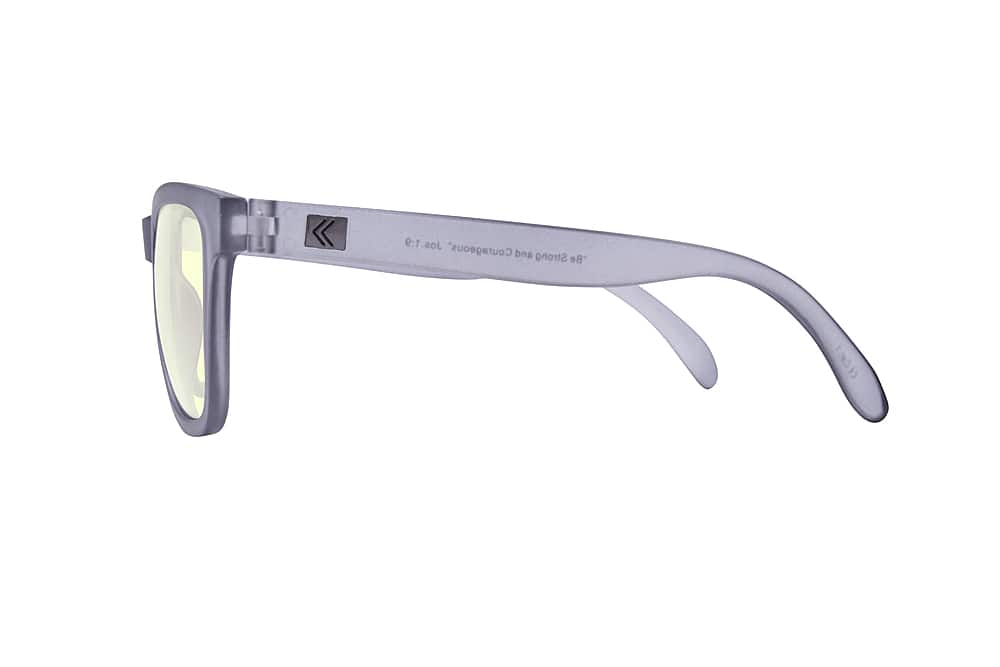 Left View: Kreedom - PAISLEY; 45% Blue Light Filtration, Anti-Fog Coating, Anti-Reflective Mirror, Comfort-LITE Frame, Lifetime Warranty - Matte Crystal Grey