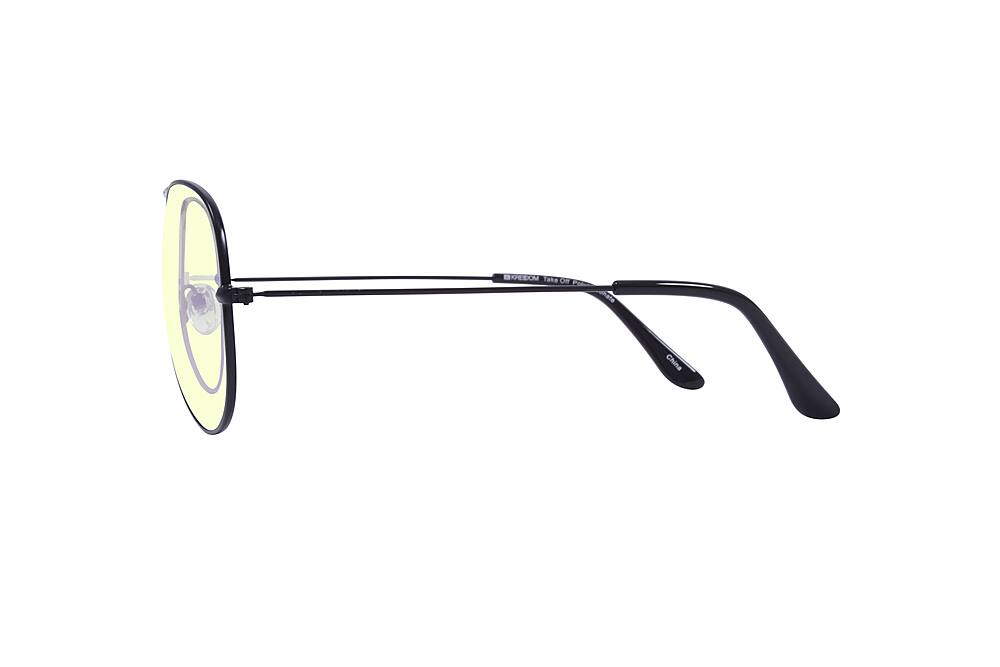 Left View: Kreedom - TAKE OFF; 45% Blue Light Filtration, Anti-Fog Coating, Anti-Reflective Mirror, Comfort-LITE Frame, Lifetime Warranty - Matte Black + Clear Temple Tips