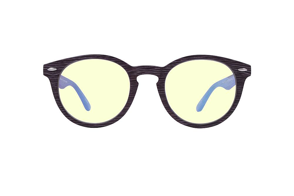 Front. Kreedom - MCKEVIN; 45% Blue Light Filtration, Anti-Fog Coating, Anti-Reflective Mirror, Comfort-LITE Frame, Lifetime Warranty - Gloss Grey Wood Print.